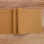 Solino Home Linen Brown Sugar Table Runner 108 Inches Long - 100% Pure Linen 14 x 108 Inch Table Runner for Fall, Autumn, Thanksgiving - Classic Hemstitch