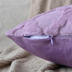 Set of 2 Soft Moroccan Throw Pillow Covers 16x16 Inch Plush Boho Decorative Pillow Cover Accent Cushion Case for Couch Sofa Bed, Purple