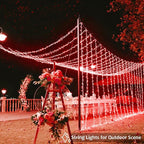 2 Pack Christmas String Lights Battery Operated with Timer, 66FT 200 LED Waterproof Twinkle Lights, 8 Modes Fairy Light for Indoor and Outdoor Bedroom Garland Tree Christmas Decorations (Red)