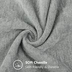decorUhome Chenille Grey Throw Pillow Covers 12x20 Inch Set of 2, Decorative Soft Couch Pillow Covers Solid Dyed Accent Velvet Farmhouse Neutral Rectangle Pillow Cases for Sofa Bed Living Room