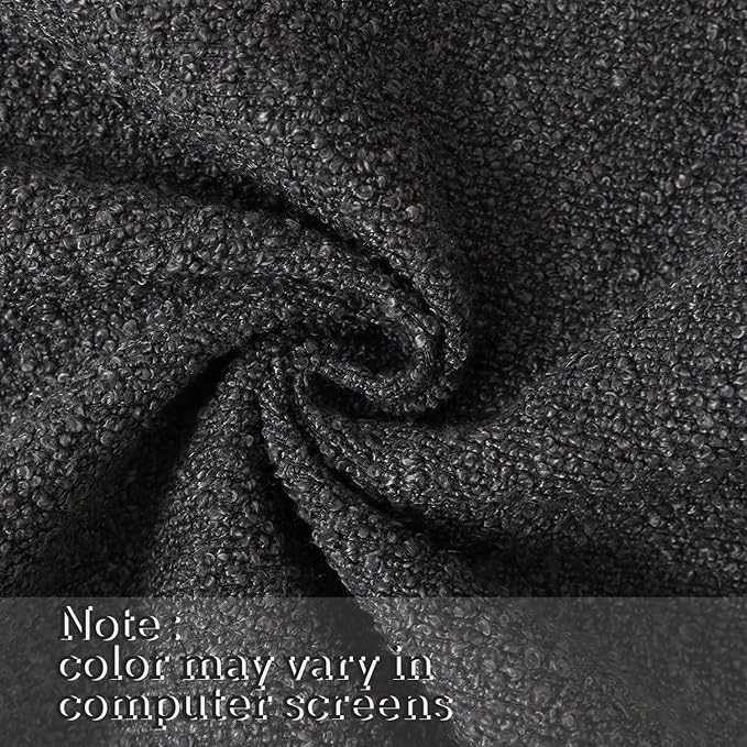 Jeneoo Graphite Grey Decorative Square Thick Accent Throw Pillow Covers Fine Textured Boucle Couch Cushion Cases for Sofa Decor, Set of 1, 24 x 24 Inch