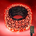 Nisocy 66FT 200 LED Red String Lights with Green Wire, Waterproof Christmas Tree Fairy Lights with 8 Modes, Indoor Outdoor Decorative Lighting for Holiday, Party, Garden, Patio