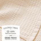 GILDEN TREE Waffle Towels for Bathroom, 100% Cotton Quick Dry Towel, Waffle Bath Towels Large, Absorbent Lightweight Travel Towel, Bath Towels Set of 2, Classic Style (Cream)