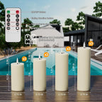 Outdoor Candles with Timer Waterproof: Set of 12 2.2''×4'' 5'' 6'' 7'' Flameless LED Pillar Candles with Remote Battery Candles Flicking Ivory for Fireplace Christmas Patio Wedding Centerpieces