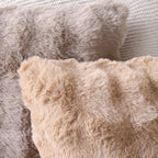 MADIZZ Pack of 2 Thick Plush Wool Throw Pillow Covers 26x26 Inch Camel Soft Neutral Decorative Throw Pillows Accent Boho Cushion Covers for Couch Sofa Bedroom Pillow Shell