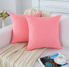 Jeneoo Decorative Living Coral Throw Pillow Covers Rustic Farmhouse Soft Chenille Comfy Solid Cushion Cases for Sofa Bedroom Chair Decor (Set of 2, 16 x 16 Inches)