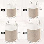 Woven Laundry Basket for Clothes, 50L Large Rectangle Laundry Hampers with Beads Tassel, Nursery Storage Basket for Toys, Tall Dirty Clothes Hamper for Bedroom Aesthetic, Laundry Room Organization