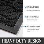 Yimobra Large Welcome Mat 60x36, Waterproof Non-Slip Outdoor Mats for Front Door Outside Entrance, Low-Profile Entryway Mat Indoor for Garage Patio, Black