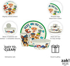 Zak Designs PAW Patrol Kids Dinnerware Set 3 Pieces, Durable and Sustainable Melamine Bamboo Plate, Bowl, and Tumbler are Perfect For Dinner Time With Family (Chase, Marshall, Skye & Friends)