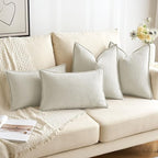 MIULEE Pack of 2 Christmas Cream White Decorative Pillow Covers 24x24 Inch Soft Chenille Luxurious Couch Throw Pillows Boho Cushion Covers Euro Shams with Elegant Design for Sofa Bed Home Decor