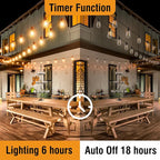 btfarm 100FT LED Outdoor String Lights Waterproof with Remote, Patio Lights with 32+2 ST38 Edison Bulbs, Hanging Light for Outside with Timer for Backyard Party Yard Gazebo Porch, 2700K Dimmable