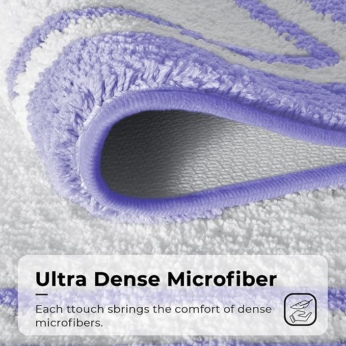 GRANNY SAYS Microfiber Bathroom Rugs Non Slip Washable, Water Absorbent Bathroom Mats for Tub, Soft Bath Mats for Bath Floor & Shower, Bath Rug, 20" x 32", Purple