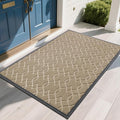 Yimobra Extra Large Door Mat 60x36, All-Season Waterproof Doormat Outdoor Entrance, Heavy Duty Non-Slip Outside Door Mat for Garage Patio Proch Entryway Indoor, Easy Clean, Light Beige