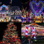 JMEXSUSS 200 LED Christmas String Lights Outdoor Waterproof, 66ft Color Changing String Lights Plug in, Cool White & Multicolor Christmas Lights for Trees Yard Wedding Xmas Party Decorations