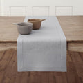 Solino Home Linen Soft Grey Table Runner 48 Inches - Classic Hemstitch, 100% Pure Linen Coffee Table Runner 14 x 48 Inch Ideal for Dresser Tables - Fall, Autumn, Halloween, Thanksgiving, Christmas