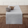 Solino Home Linen Soft Grey Table Runner 72 Inches Long - 100% Pure Linen Hemstitch Table Runner 14 x 72 Inch for Dresser, Dining, Fall, Autumn, Halloween, Thanksgiving, Christmas - Classic Hemstitch
