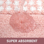 Pink Bathroom Rugs 24x47, Non Slip Washable Bath Mats,Super Soft Microfiber Bathroom Runner, Plush Fluffy Absorbent Bath Rugs for Sink Tub Basin Shower Floor