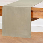 Solino Home Linen Table Runner 36 Inches - 100% Pure Linen Vintage Khaki Table Runner 14 x 36 Inch Ideal for Dresser and Coffee Tables - Fall, Autumn, Thanksgiving - Fete