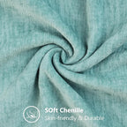 decorUhome Chenille Aqua Haze Throw Pillow Covers 22x22 Inch Set of 2, Decorative Soft Couch Pillow Covers Solid Dyed Accent Velvet Farmhouse Neutral Square Pillow Cases for Sofa Bed Living Room