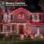 Joomer Battery Christmas Lights, 66ft 200LED Fairy Lights Battery Operated Timer 8 Modes Waterproof for Outdoor Home Garden Party Holiday Christmas Trees Decoration (Red White)