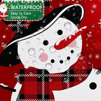 Christmas Snowman Shower Curtain, Red Xmas Ball Cute Winter Snowman Shower Curtain Christmas Holiday Decor, Durable Fabric Machine Washable with Hooks, 72 x 72 Inches