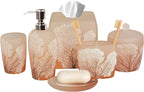 6-Piece Bathroom Accessories Set – Soap Dispenser, Toothbrush Holder, Tumbler, Soap Dish, Cotton Swab Jar & Toilet Brush – Modern Bathroom Decor Set (Carruthers)