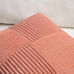 Fancy Homi 2 Packs Coral Euro Decorative Throw Pillow Covers 26x26 Inch for Living Room Couch Bed, Farmhouse Boho Home Decor, Soft Corss Corduroy Patchwork Textured Square Peach Cushion Case 66x66 cm