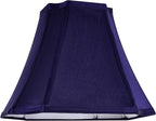 GO&SO Square Cut Corner Lamp Shade for Floor and Table Lamps, 6.5x13.2x10.6", Blue, Natural Faux Silk, Handcrafted, Easy Assembly Required,Medium Decorative Lamp Shade Replacement for Living Room