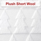 OTOSTAR Set of 2 Xmas Soft Plush Short Wool Velvet Decorative Throw Pillow Covers Square Luxury Style Cushion Case Pillow Shell for Sofa Bedroom Christmas Tree White, 14x14 Inch