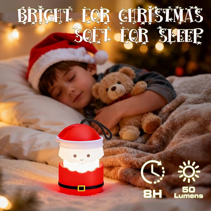 Christmas Gift EverBrite Santa Claus Lantern 3 Pack, 5 Light Modes Holiday Decoration Presents for Women and Men, AAA Batteries Contained Stocking Stuffers, Christmas Lights Indoor & Outdoor