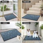 Yimobra Large Door Mat 36x24, All-Weather Waterproof Non-Slip Welcome Matt Outdoor, Heavy Duty Non Slip Doormat for Entryway for Patio and Garage Indoor, Easy Clean, Mix Blue