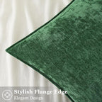 decorUhome Christmas Couch Throw Pillow Covers 22x22 Set of 2, Decorative Soft Euro Neutral Chenille Pillow Covers with Elegant Design for Sofa Bed Living Room Home Decor, Green