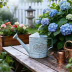 Vintage Metal Watering Can with Handle Rustic Farmhouse Watering Can Flower Pot Distressed Decorative Planter for Indoor Outdoor Garden Balcony Courtyard (Gray)