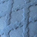 Set of 2 Soft Moroccan Throw Pillow Covers 18x18 Inch Plush Boho Decorative Pillow Cover Accent Cushion Case for Couch Sofa Bed, Grey Blue