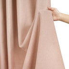 Blush Pink Faux Linen Textured Shower Curtain Water-Resistant, Heavyweight Fabric Shower Curtain Washable, 72 x 72 Inch Dusty Rose Pastel Classy Shower Curtains for Girly Bathroom