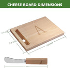 Miicol Wood Charcuterie Board, Monogram Cheese Board 10 Inch, Personalized Initial Cutting Board with Spreader, Unique Housewarming Gift, Ideal for Kitchen, Home, Letter A