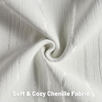 FUTEI White Chenille Decorative Throw Pillow Covers 20x20 Inch Set of 2,Soft Embossed Striped Textured Cushion Case,Modern Home Decor for Couch Bed Living Room