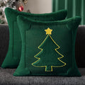 DFXSZ Christmas Pillow Covers 18x18 Yellow Star Green Christmas Tree Decoration Soft Plush Faux Fur Jacquard Throw Pillows for Bedroom Sofa Holiday Festivals Winter Home Decor PTK063A18