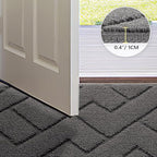 hicorfe Indoor Doormat,Front Back Door Mat Rubber Backing Non Slip Door Mats 24"x35" Absorbent Resist Dirt Entrance Doormat Inside Floor Mats for Entryway Washable Low-Profile (Grey)