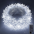 KNONEW 99ft 300 LED Christmas Lights Outdoor String Lights 8 Modes & Memory Fairy Light Plug in Waterproof LED String Lights for Xmas Yard Tree Wedding (Cool White)