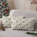 Christmas Pillow Covers 12x20 inch Set of 2 Christmas Decorations Soft Plush Faux Fur Wool Cream White Xmas Tree Throw Pillow Cases Winter Holiday Decor for Sofa Living Room PT-002D12