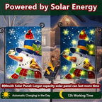 Fall Lights Garden Flag,Double Sided LED Outdoor Christmas Yard Flag for Winter Christmas Outdoor Decoration (Snow, 12 * 18)