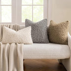 MIULEE Pack of 2 Throw Pillow Covers 18x18 Inch Neutral Gray Faux Fur Decorative Sherpa Pillow Covers Fuzzy Accent Soft Sheepskin Fleece Cushion Cases for Boho Home Decor Couch Living Room Bed