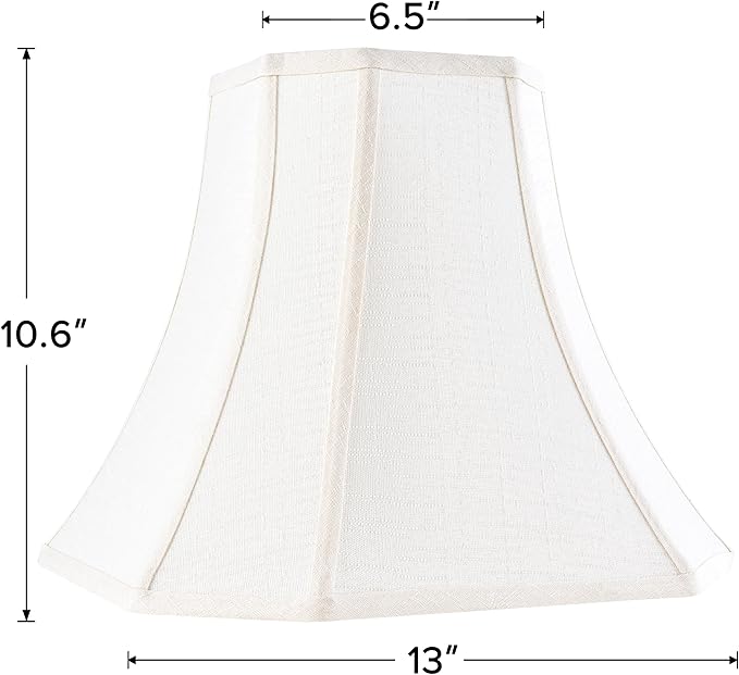 Cream Square Cut Corner Bell Lamp Shade Set of 2 Medium Lampshade 6.5``Top×13``Bottom×10.6``Hight(Spider) Vintage Lamp Shade for Table & Floor Lamp - Lampshade Replacement