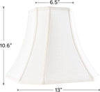 Cream Square Cut Corner Bell Lamp Shade Medium Lampshade 6.5``Top×13``Bottom×10.6``Hight(Spider) Rustic Lamp Shade for Table & Floor Lamp - Lampshade Replacement