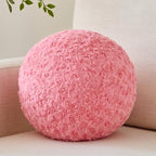 Ball Pillow, Decorative Round Pillow for Couch n, Circle Throw Pillows, Perfect Ball Pillows for Couch, Stylish Decorative Pillows, Versatile Round Throw Pillow (Grey Pink, Medium-11.8 Inches)
