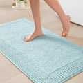 Madison Park Splendor Reversible 100% Cotton Tufted Bathroom Rug-3000 GSM Hotel Quality Luxurious Plush Medium Pile Bath Mat Absorbent, Quick Dry, Shower Room Décor, 24x36 Blue