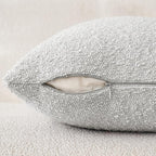 MIULEE Textured Boucle Throw Pillow Cover Light Grey Accent Solid Eruo Sham Pillow Case Decorative Soft Pack of 1 Couch Cushion Chair Sofa Bedroom Livingroom Home Decor,24x24 Inch