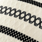 MIULEE Set of 2 Black Boho Decorative Lumbar Pillow Covers 12x20 Inch Farmhouse Rustic Couch Throw Pillows Modern Cotton Cushion Covers Retro Cute Macrame Woven Home Decor for Bed Sofa Chair