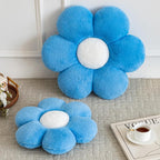 Xiashrk Flower Pillows, Decorative Pillows for Couch, Cute Daisy Pillow for Bed, Flower Shaped Decorative Throw Pillow Room Decor (Blue, 14.9 Inches)